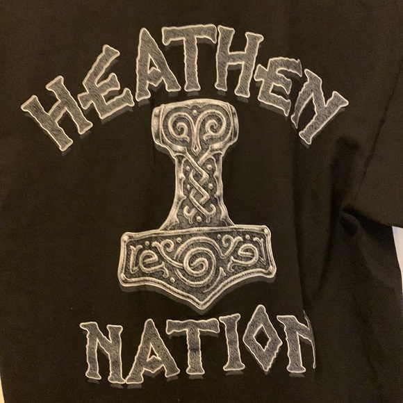 Heathen Nation T-Shirt Thors Hammer Shirt Black - Picture 5 of 5